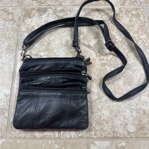 Black Leather Crossbody Bag